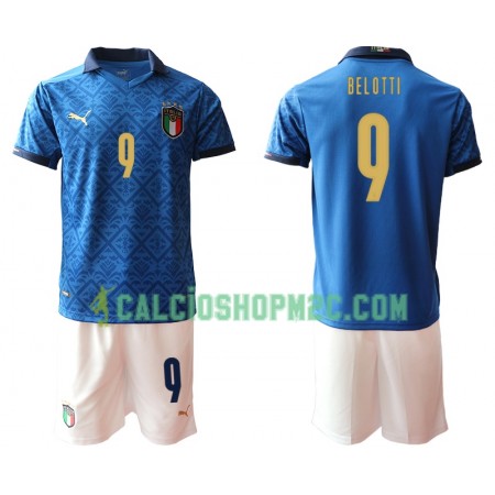 Italia Andrea Belotti 9 Bambino Maglia Prima Euro 2020 Manica Corta (+ Pantaloncini)